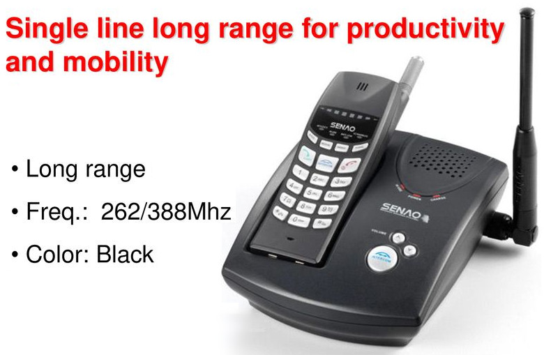 Il banner promozionale per un cordless analogico di alta potenza RF operante sui 262/388 MHz