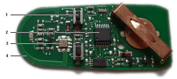 Circuito di un radiocomando UHF